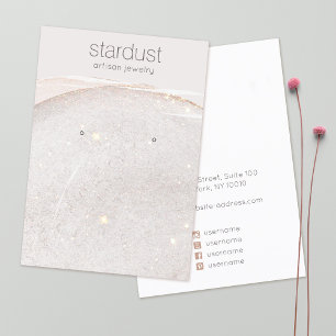 Taupe Guld Glitter Earring Visning Holder Visitkort