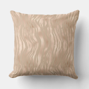 Taupe Guld Satin Animal Overlap Luxury Pillow Kudde