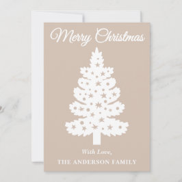 Taupe Handskriven skript Julgran Julkort