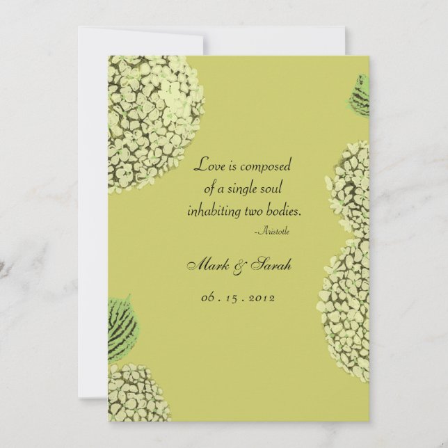 Taupe Hortensia Inbjudan (Framsida)