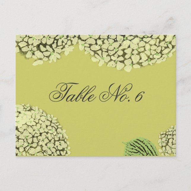 Taupe Hydrangea Bordsnummer Cards (Framsida)