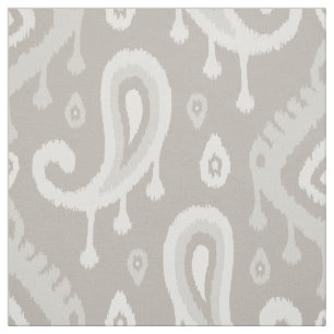 Taupe Ikat Paisley Large  Tyg
