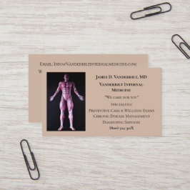Taupe Internist DR Human Body Internal Medicine Visitkort