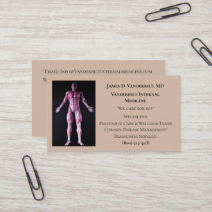 Taupe Internist DR Human Body Internal Medicine Visitkort