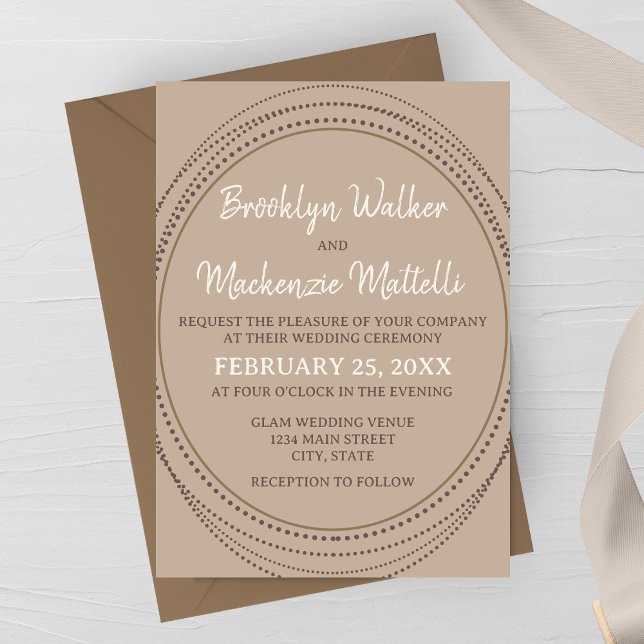 Taupe & Ivory Neutral Elegance Wedding Invitation Inbjudningar (Skapare uppladdad)