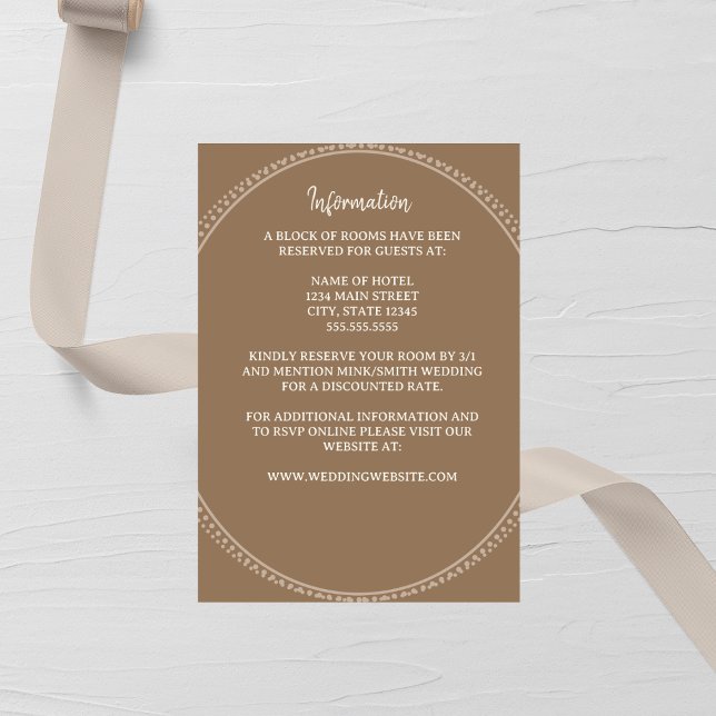 Taupe & Ivory Wedding Enclosure Card Tilläggskort (Skapare uppladdad)