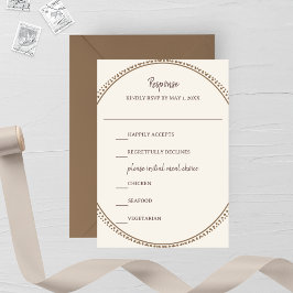 Taupe & Ivory Wedding RSVP Card OSA Kort