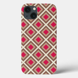 Taupe, lätt genomskinlig, Shock rosa Ikat Diamonds
