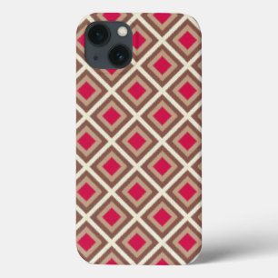 Taupe, lätt genomskinlig, Shock rosa Ikat Diamonds