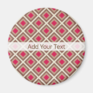 Taupe, lätt genomskinlig, Shock rosa Ikat Diamonds Magnet