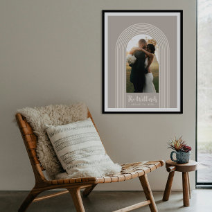 Taupe Lombard Lines Arch Anpassad Fotokonsttryck Poster