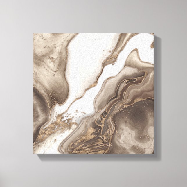 Taupe marble and gold abstract canvastryck (Framsida)