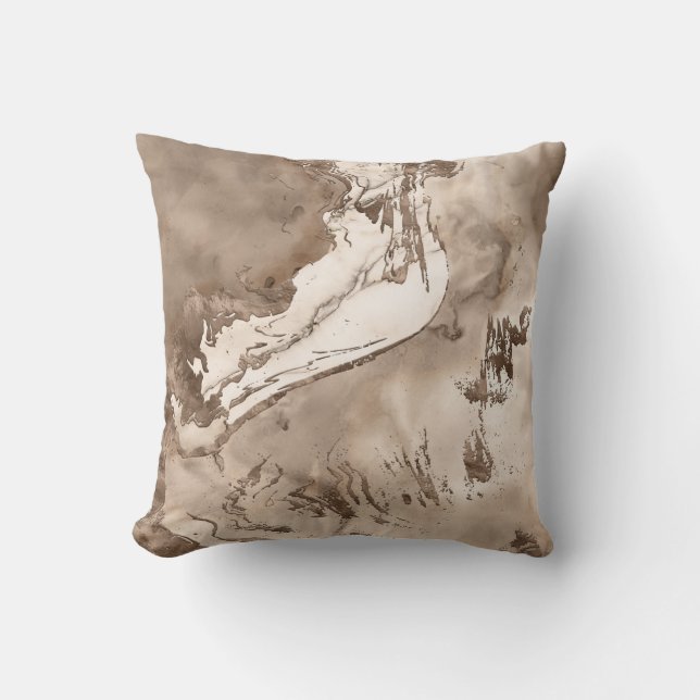 Taupe marble and gold abstract kudde (Framsida)