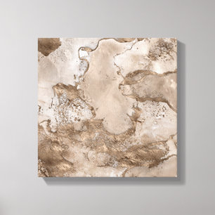 Taupe marble och guld abstrakt canvastryck