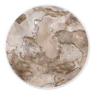 Taupe marble och guld abstrakt knopp