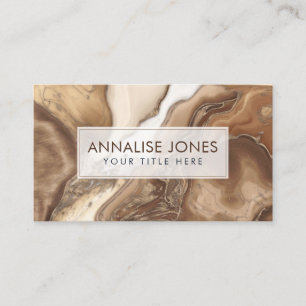 Taupe marble och guld abstrakt visitkort