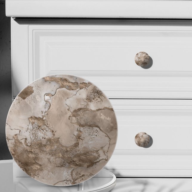 Taupe marmor och guld abstrakt knopp (Skapare uppladdad)