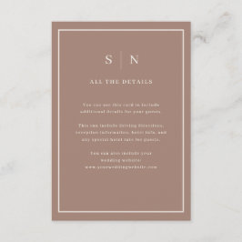 Taupe Minimal Chic Border | Wedding Guest Details Tilläggskort