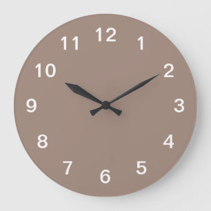 Taupe minimalistisk akrylväggklocka stor klocka