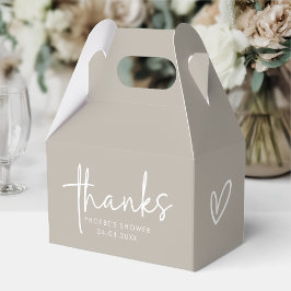 Taupe Minimalistisk Skrift Bröllopsdusch Gavel Presentaskar