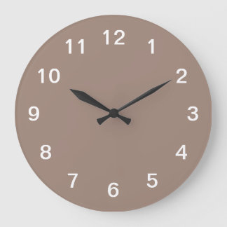 Taupe-minimalistiskt krylväggslås stor klocka