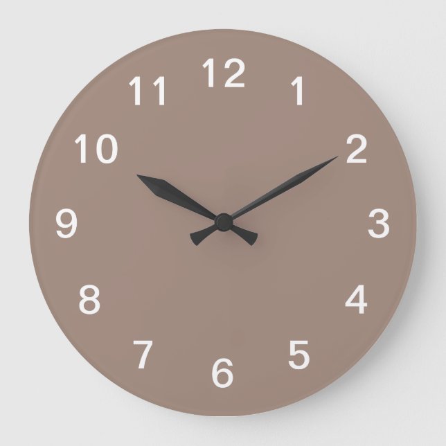 Taupe-minimalistiskt krylväggslås stor klocka (Framsida)