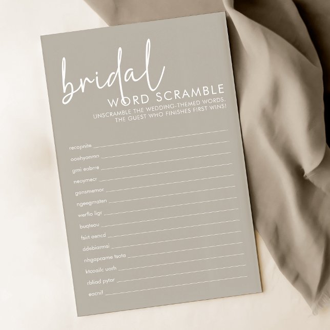 Taupe-minimalistiskt spel för Ord-skramble Möhippa (Skapare uppladdad)