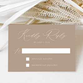 Taupe Modern Elegans Bröllop OSA Kort