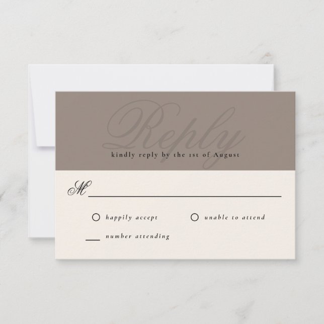 Taupe Modern Elegant Minimal monogramOSA OSA Kort (Framsida)