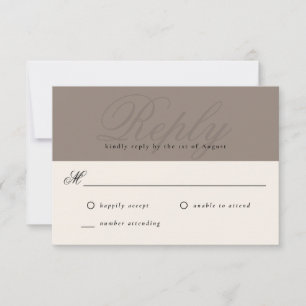 Taupe Modern Elegant Minimal monogramOSA OSA Kort