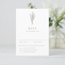 Taupe Modern Minimalist Blommigt Bouquet Bröllop