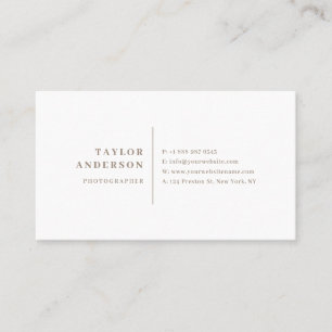 Taupe Modern Serif Typography-minimalistisk Visitkort