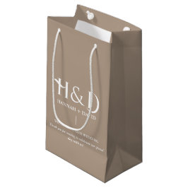Taupe Monogram Bröllop Välkomstpresent För Gäster