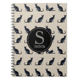 Taupe och akvarellsvart kattälskare anteckningsbok