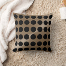Taupe och Black Big Dots Modern Mönster
