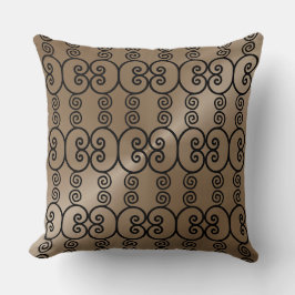 Taupe- och Black Modern Ornament Mönster Pillows Kudde