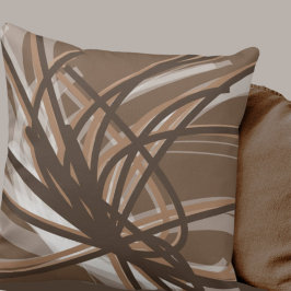 Taupe och Brown Neutralt Abstrakt Rosett band Kudde