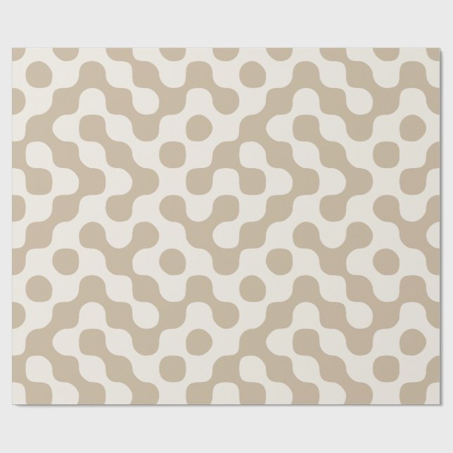 Taupe och Crème Mid Century Presentpapper (Platt)
