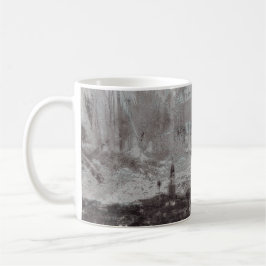 Taupe och Cyan Förfallna Siluett Vy över Venedig I Kaffemugg