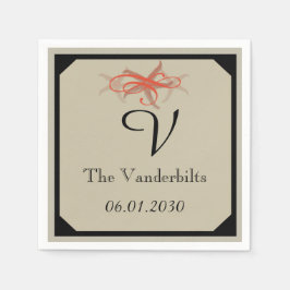 Taupe och Tangerine Seaside Bröllop Pappersservett