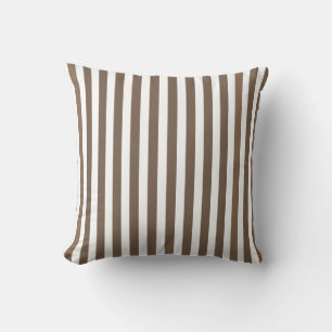 Taupe och white candy rand kudde