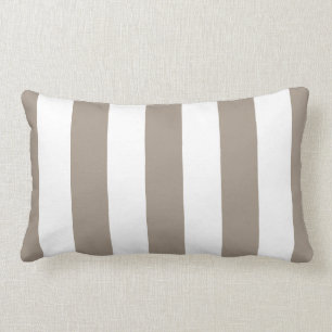 Taupe och White Wide Rand Pillow Lumbarkudde