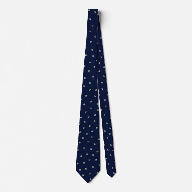 Taupe-på-Marin Pawprint Tie Slips (Framsida)