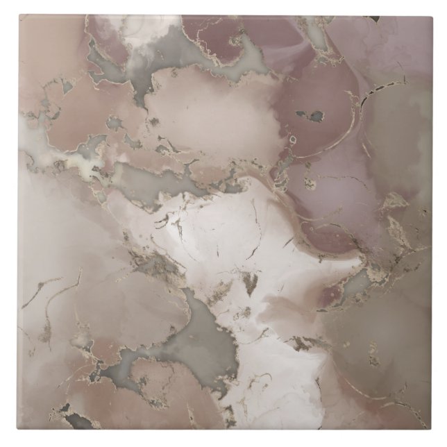 Taupe palette bläck och guld abstrakt kakelplatta (Framsidan)