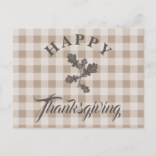 Taupe Play Modern Foliage Happy thanksgiving Helg Vykort (Framsida)