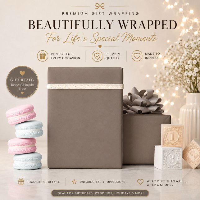 Taupe presentpapper | Lyxig minimalist presentinpa (Skapare uppladdad)
