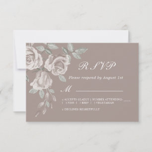 Taupe Ro Watercolor Bröllop OSA Kort