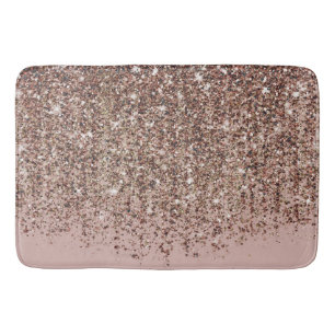 Taupe Rodd Rosa Brons Guld Glitter Glamour Badrumsmatta