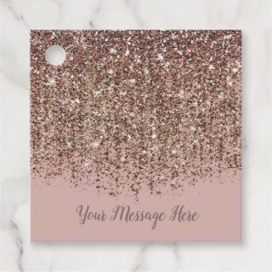 Taupe Rodnad Rosa Ros Brons Guld Glitter Glamour Gåvor Etiketter