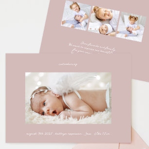 taupe rosa bläck som introducerar fotoflicka i bab meddelande